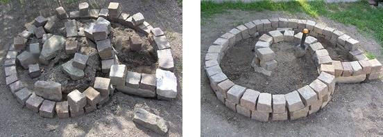 Как сделать клумбу из камней и цемента