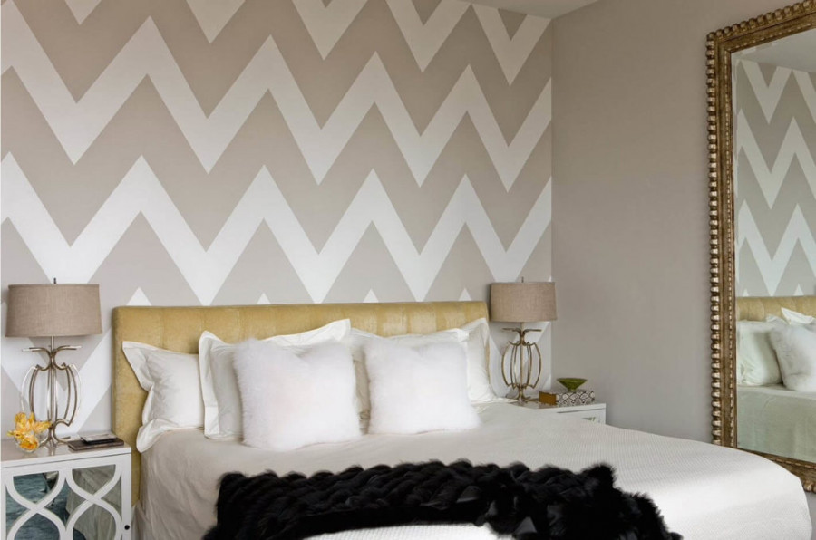 Комбинированные обои в спальне — оригинальные идеи, 106 фото отличного дизайна спальни с комбинированными обоями