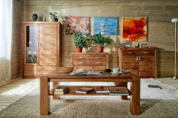 Деревянная мебель в гостиной – вечная классика!