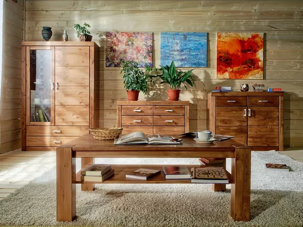 Деревянная мебель в гостиной – вечная классика!